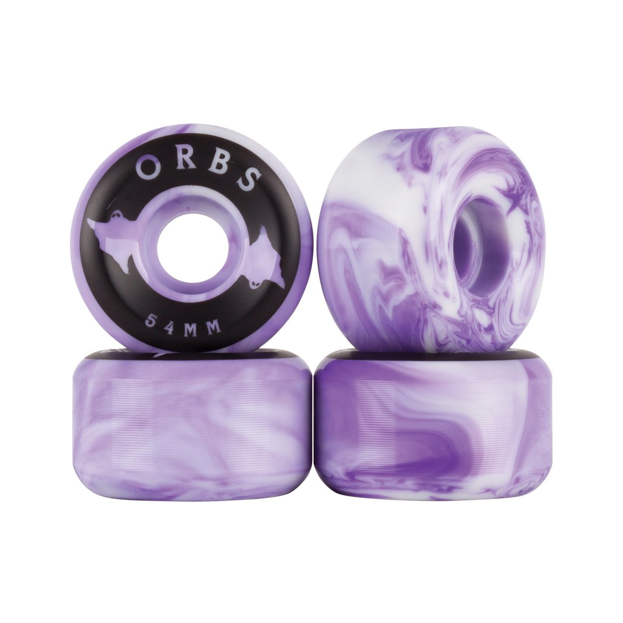 Orbs 99A Full Conical Specter Swirl Skateboard Wheels - Purple/White