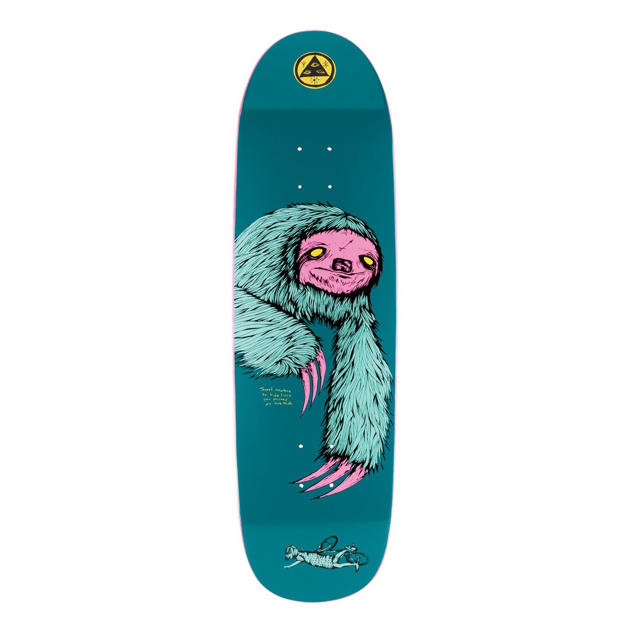 Welcome Sloth on Atheme Skateboard Deck - Deep Teal