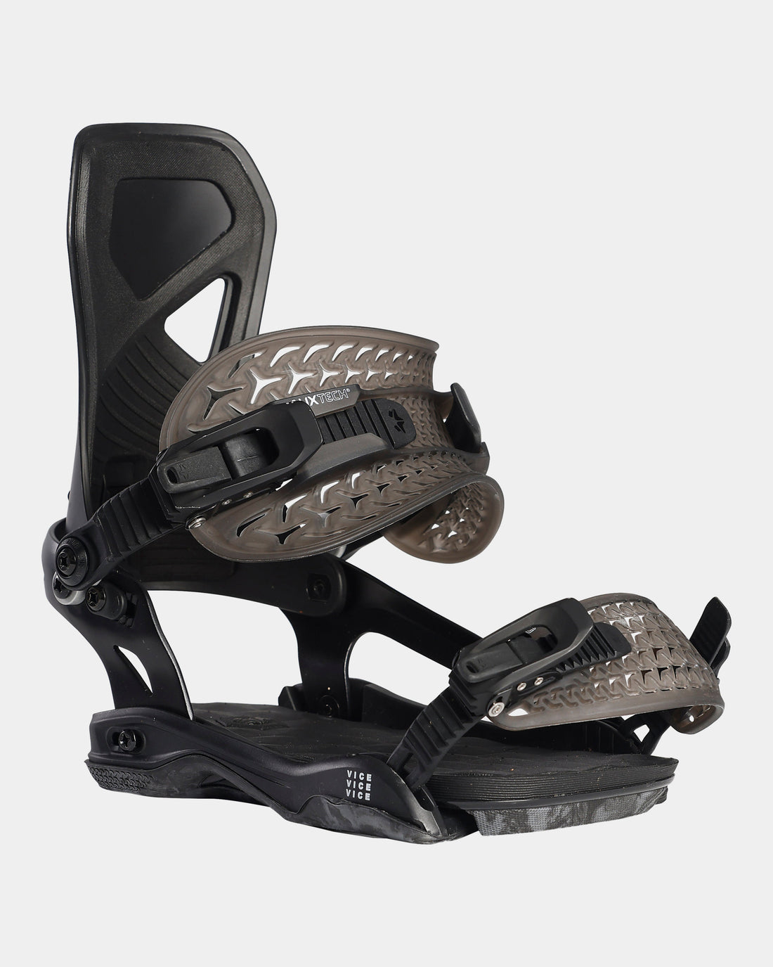 Black 2023 Rome Vice Snowboard Bindings Front