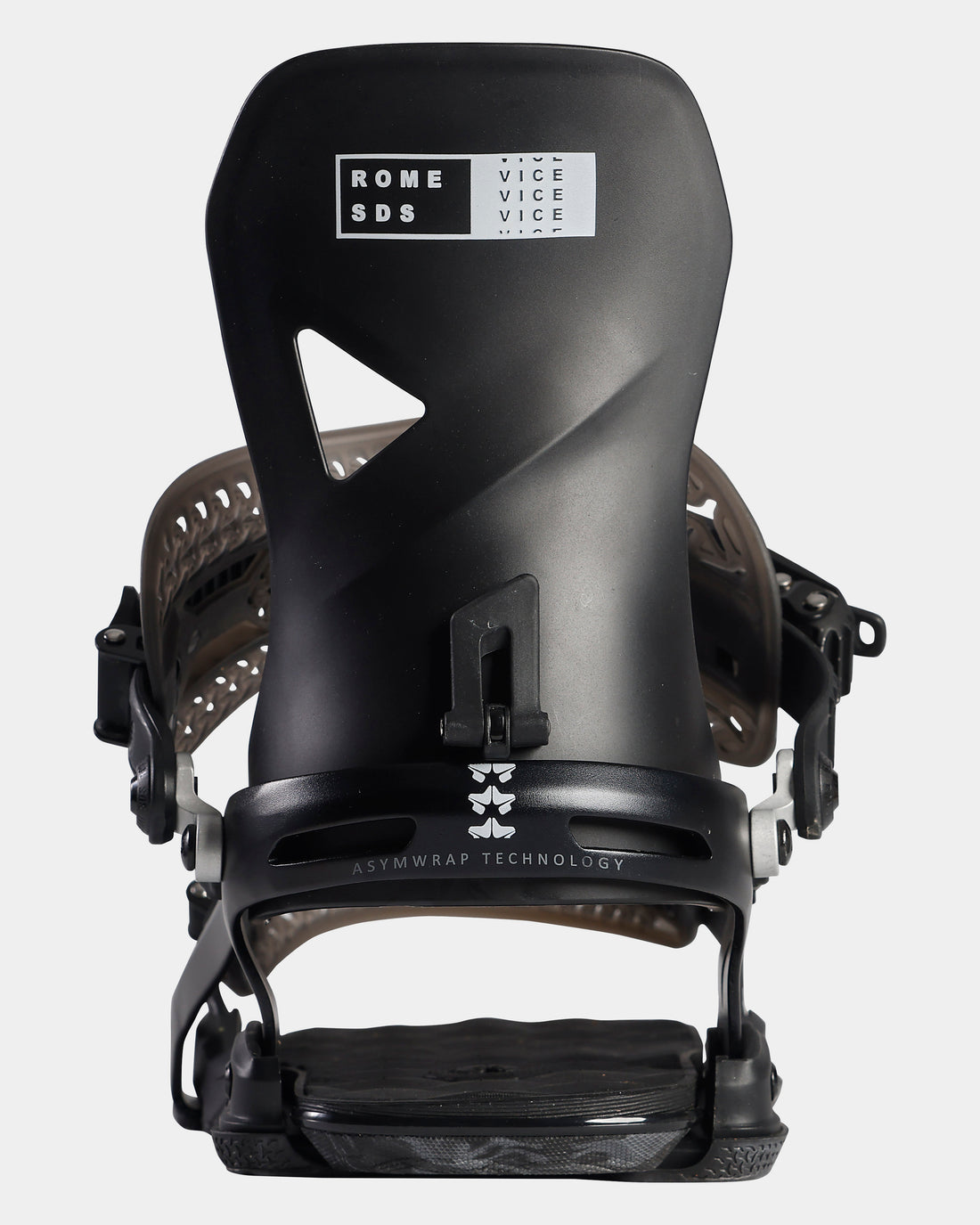 Black 2023 Rome Vice Snowboard Bindings Back