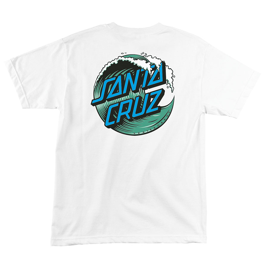 White Santa Cruz Wave Dot T-Shirt Back