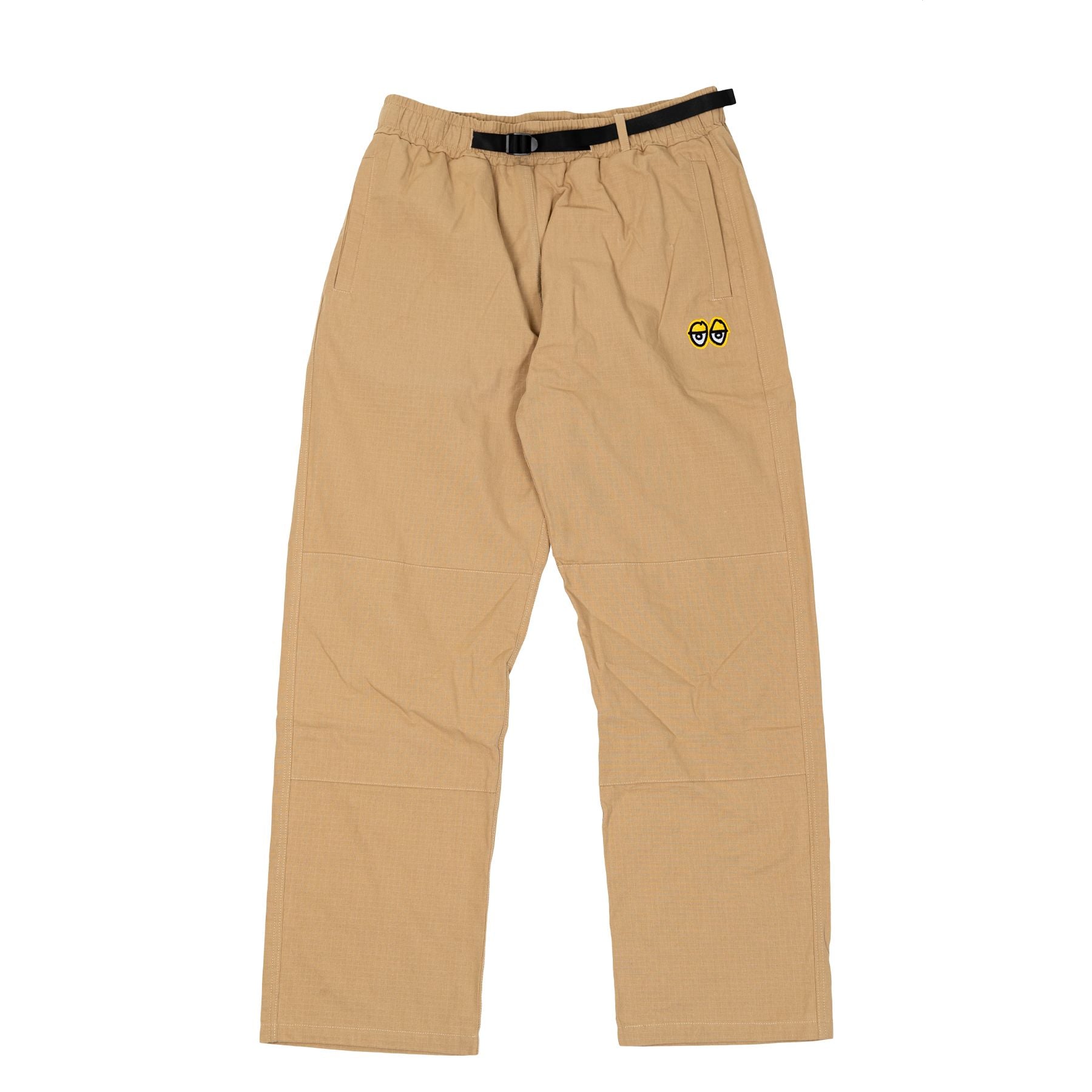 Khaki/Yellow Krooked Eyes Ripstop Double Knee Pants