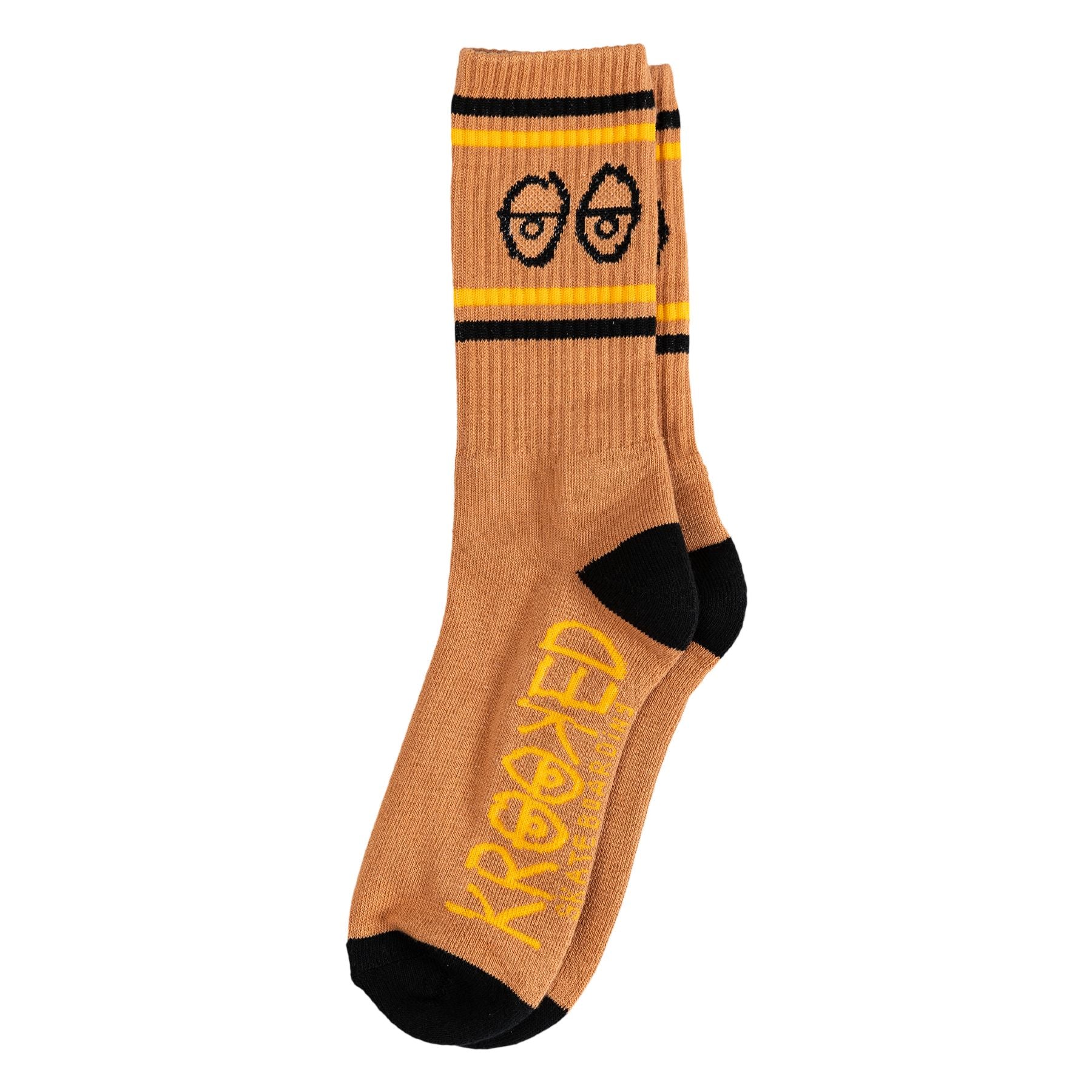 Brown/Gold Krooked Eyes Socks
