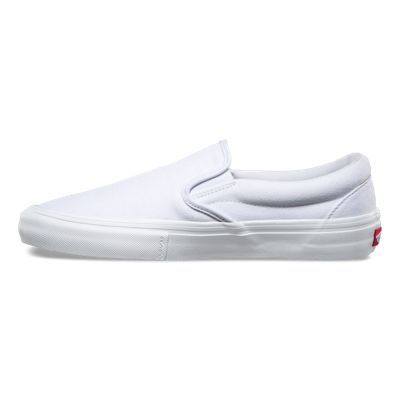 Vans Slip On Pro Skate Shoes - White/White