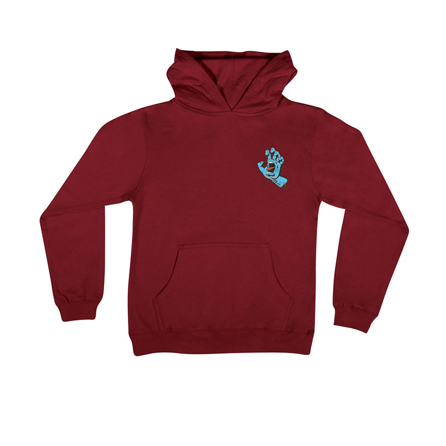 Maroon Kids Screaming Hand Pullover Hoodie