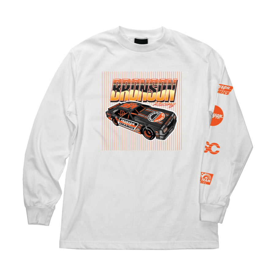 Bronson Ceramics Car Long Sleeve Tee White