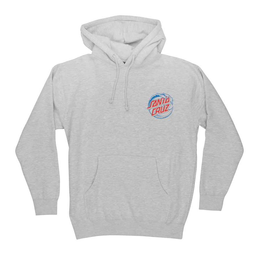 Grey Heather Vacant Wave Dot Santa Cruz Hoodie
