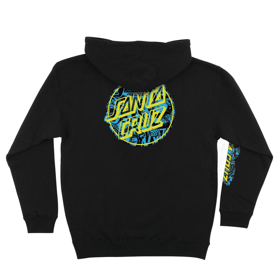 Black Handbill Dot Santa Cruz Hoodie Back