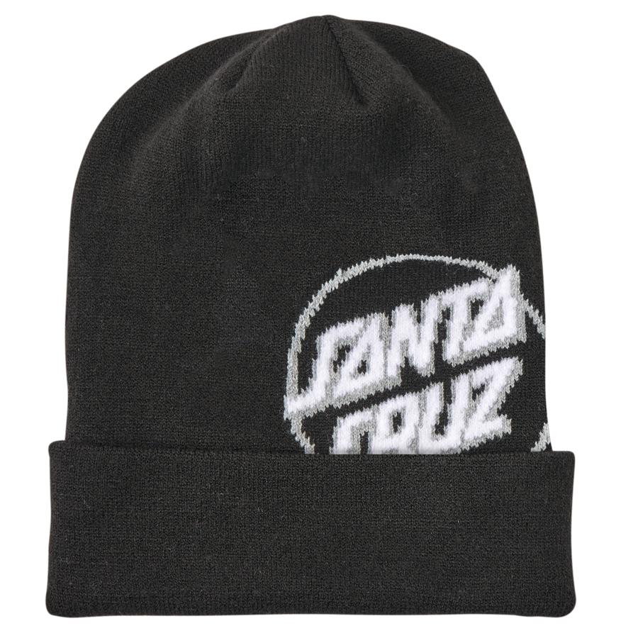 Black Big Dot Long Shoreman Santa Cruz Beanie