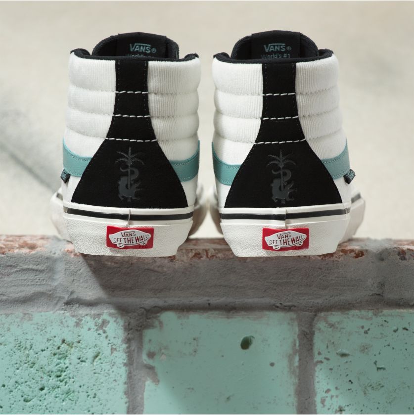 Fabiana Delfino Oil Blue SK8-Hi Pro Vans Skateboard Shoe Back