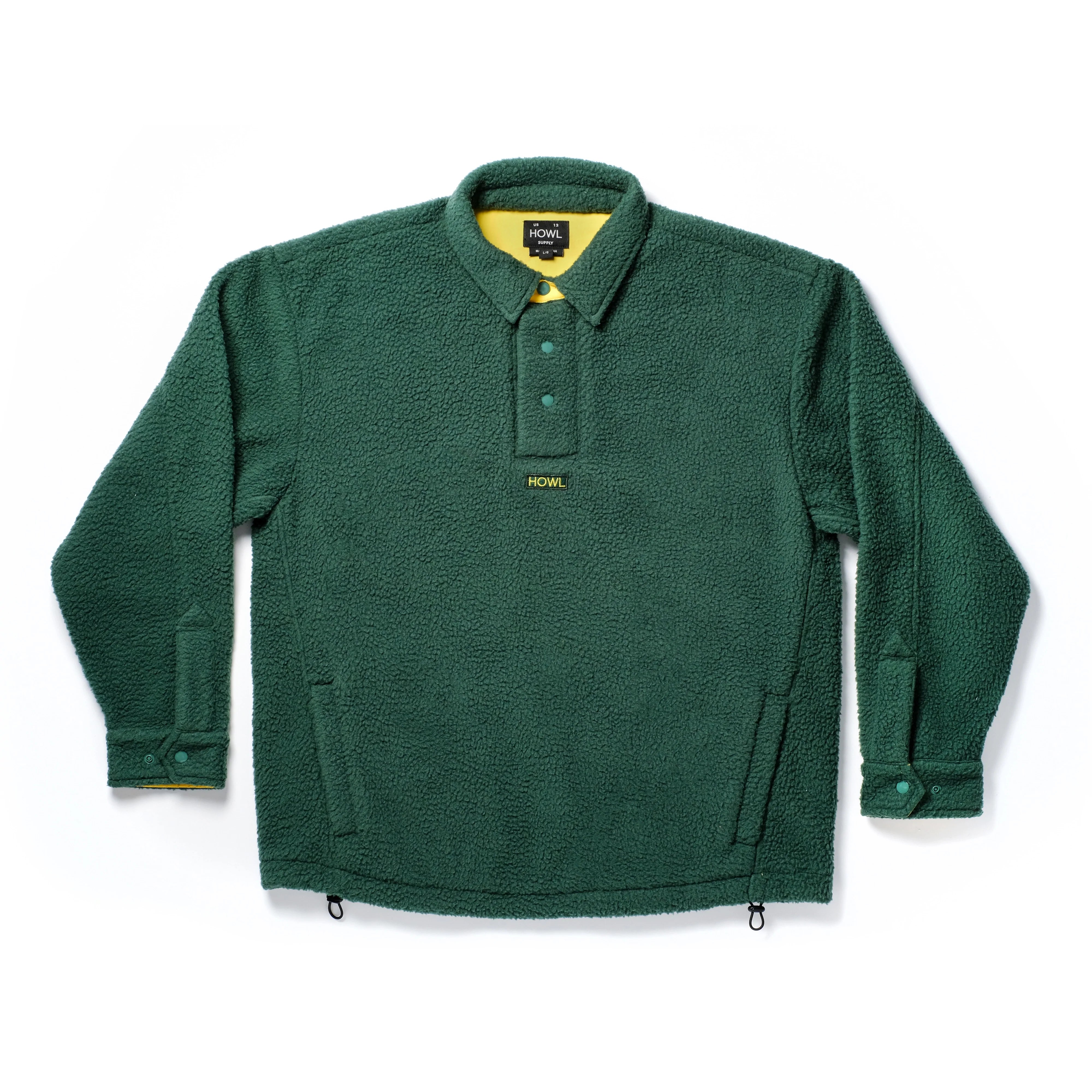 Green Fleece Howl Supply Henley