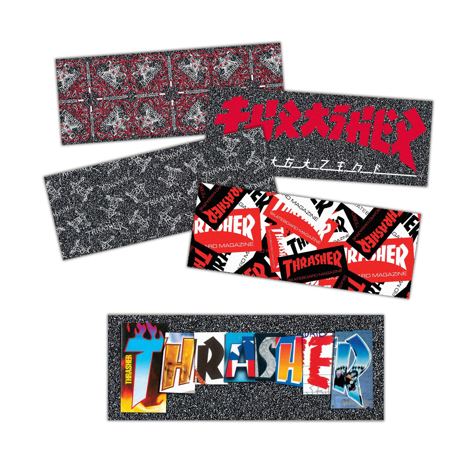 5-Pack Mob x Thrasher Skateboard Grip Tape Strips