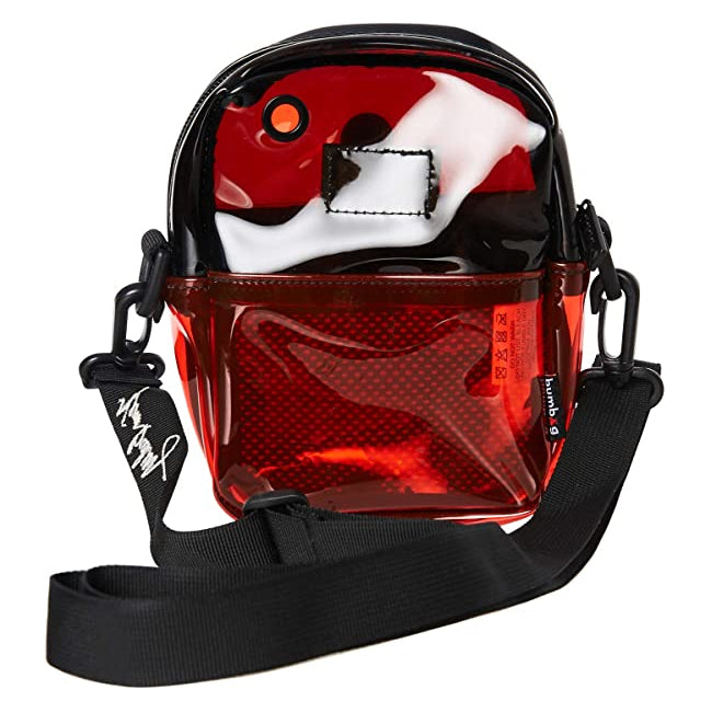 Black and Red Clear Kevin Bradley Compact Shoulder Bag