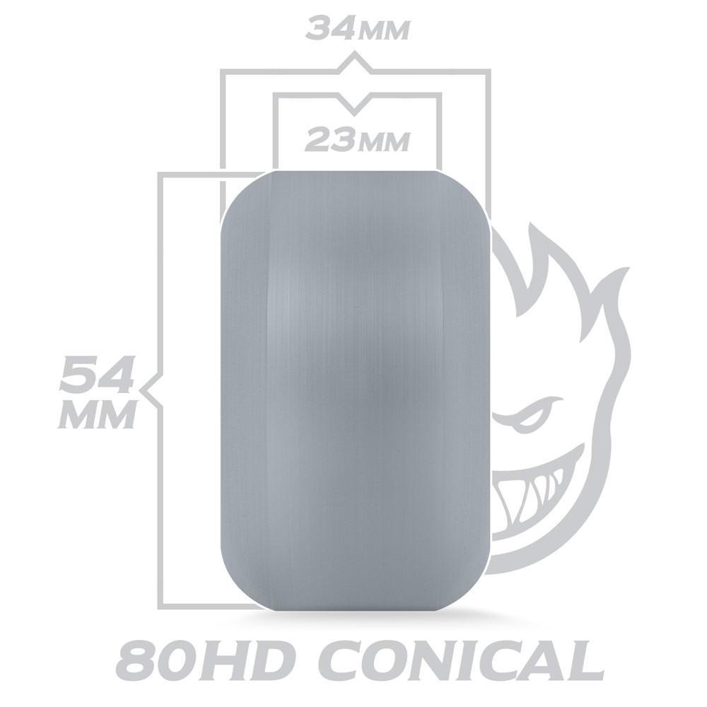 Spitfire 80HD Chargers Conical Cruiser Skateboard Wheels - White/Yellow