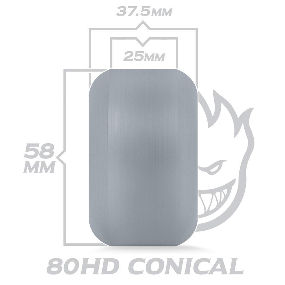 Spitfire 80HD Chargers Conical Cruiser Skateboard Wheels - White/Yellow