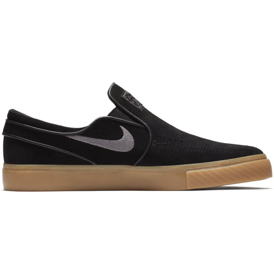 Nike SB Janoski Slip Skate Shoe - Black/Gun Smoke - Gum Light Brown