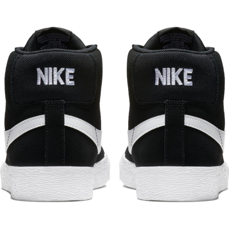 Black/White Blazer Mid Nike SB Skateboarding Shoe Back