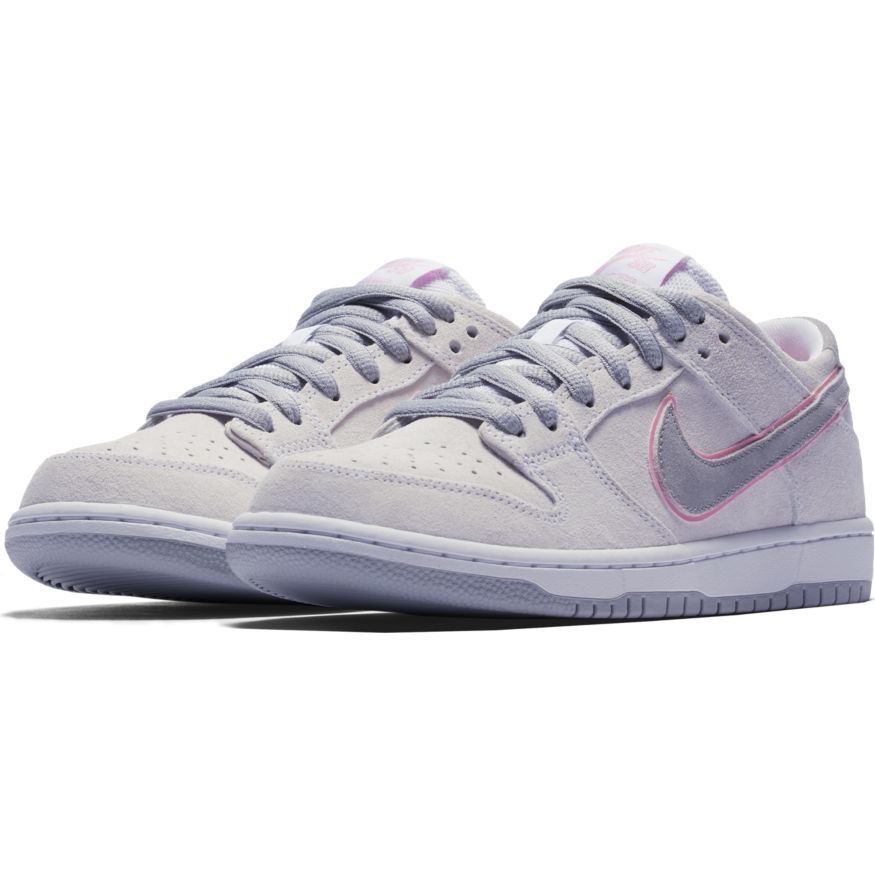 Nike SB Dunk Low Pro IW Skateboarding Shoe - White/Perfect Pink/Silver