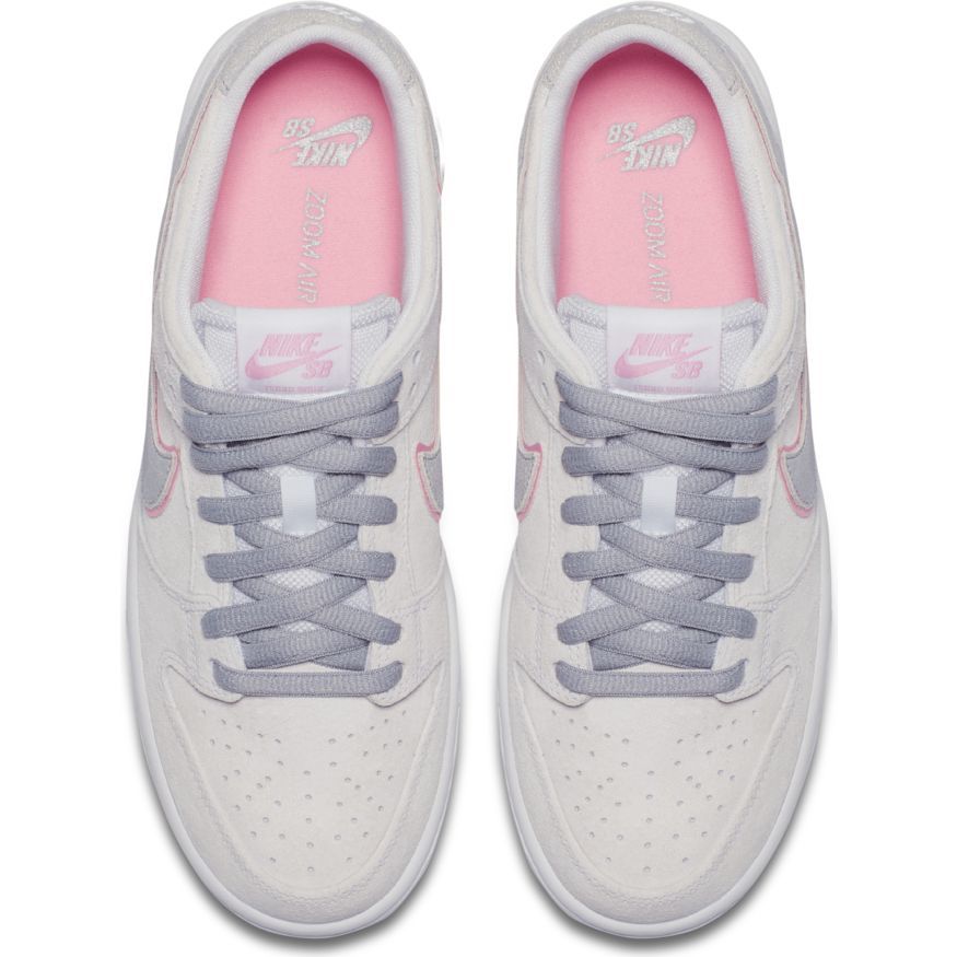 Nike SB Dunk Low Pro IW Skateboarding Shoe - White/Perfect Pink/Silver