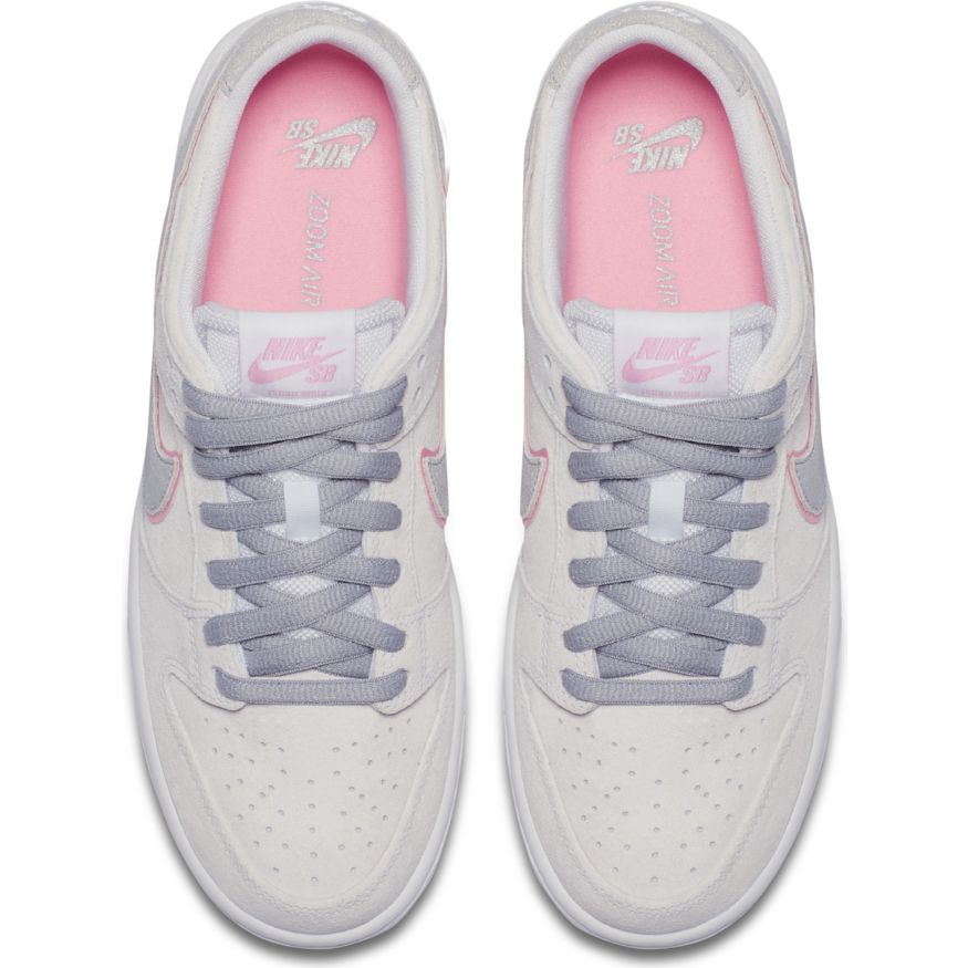 Nike SB Dunk Low Pro IW Skateboarding Shoe - White/Perfect Pink/Silver