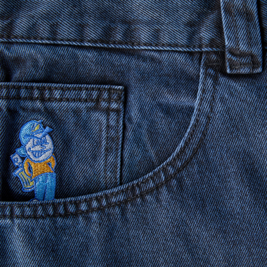 Blue/Black 93' Polar Baggy Denim Detail