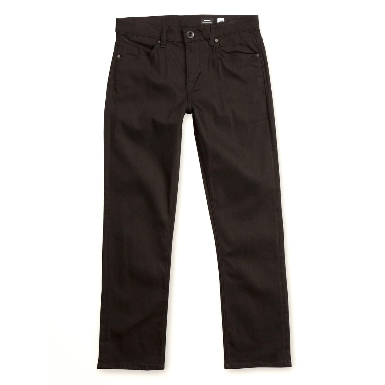 Volcom Solver Modern Straight Jeans - Black on Black
