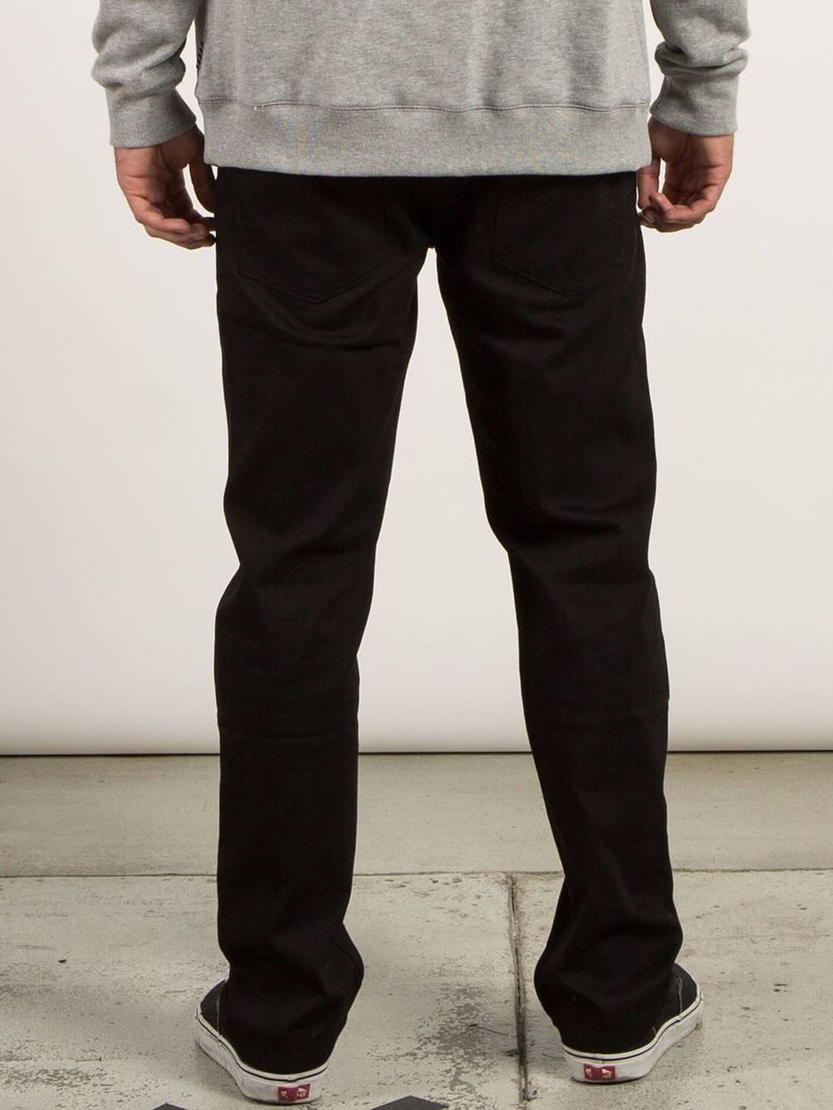 Volcom Solver Modern Straight Jeans - Black on Black