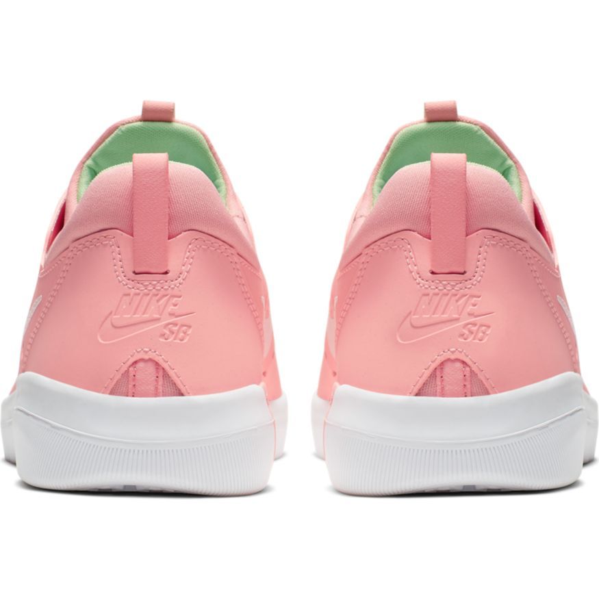 Nike SB Nyjah Free Skateboard Shoe - Bleached Coral/White - Aphid Green