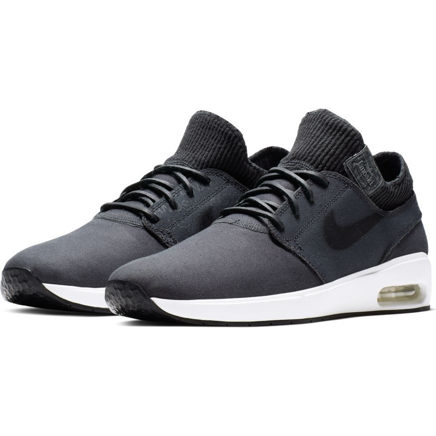 Nike SB Air Max Stefan Janoski II Premium Skateboard Shoe - Anthracite/Black - White
