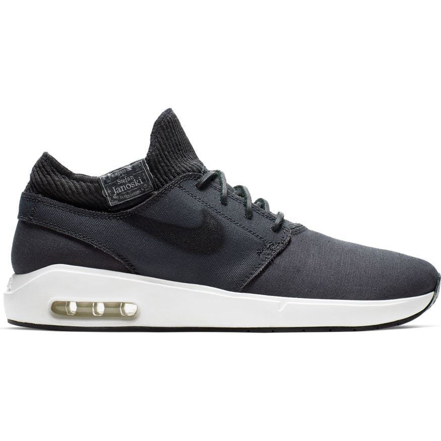 Nike SB Air Max Stefan Janoski II Premium Skateboard Shoe - Anthracite/Black - White