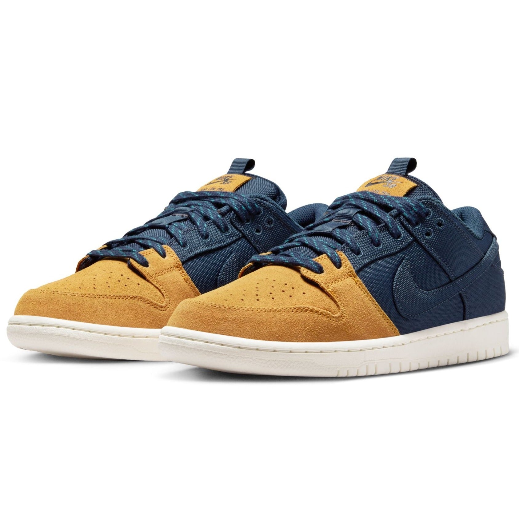 Midnight Navy/Desert Ochre Dunk Low Pro Premium Nike SB Skate Shoe Front