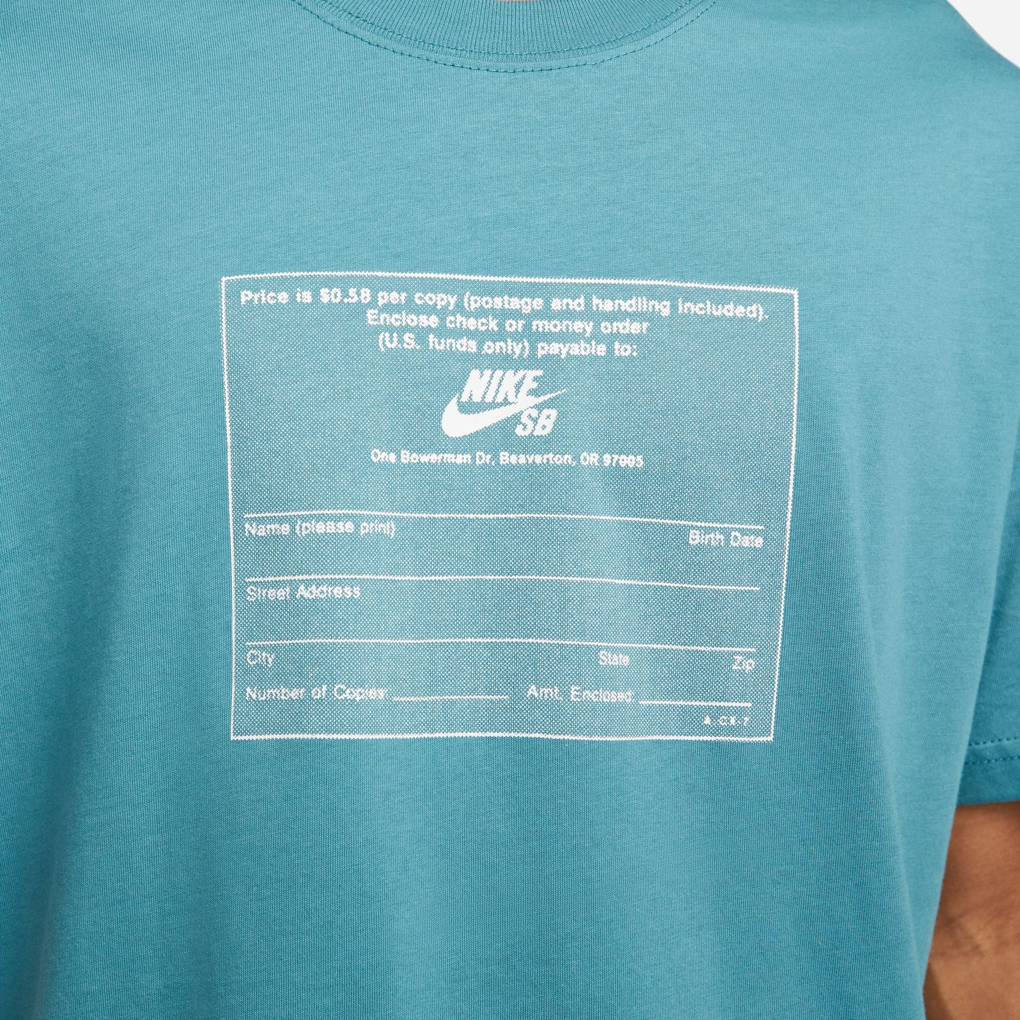 Mineral Teal Magcard Nike SB T-Shirt Detail