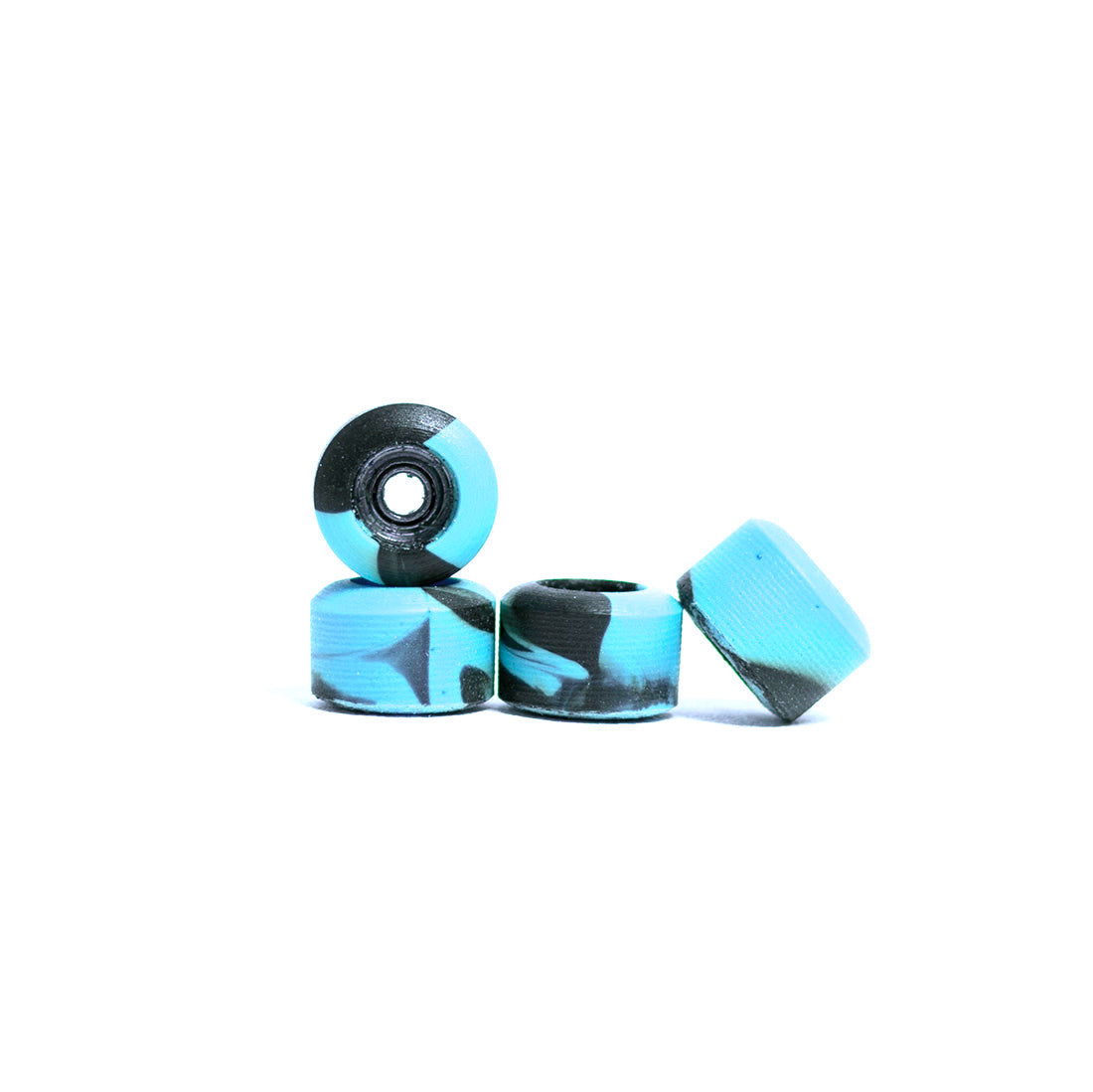 Aqua/Black  Swirl Abstract Fingerboard Wheels