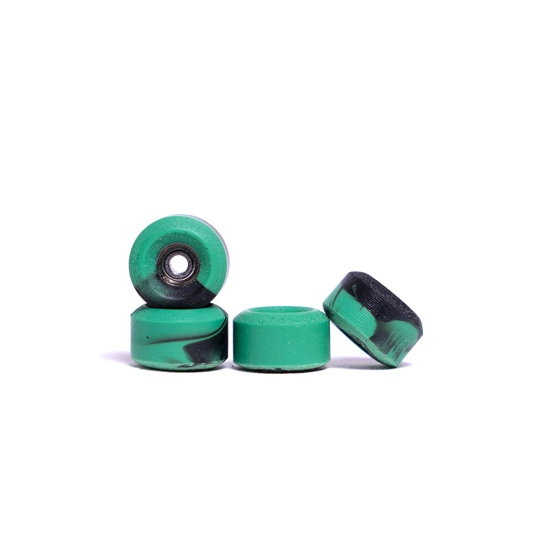 Abstract 105A Conical Swirl Urethane Fingerboard Wheels - Green/Black