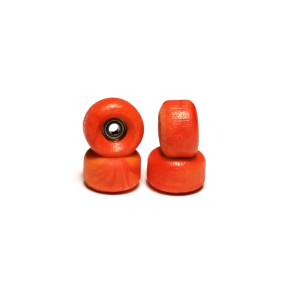 Abstract 105A Conical Swirl Urethane Fingerboard Wheels - Orange/Red