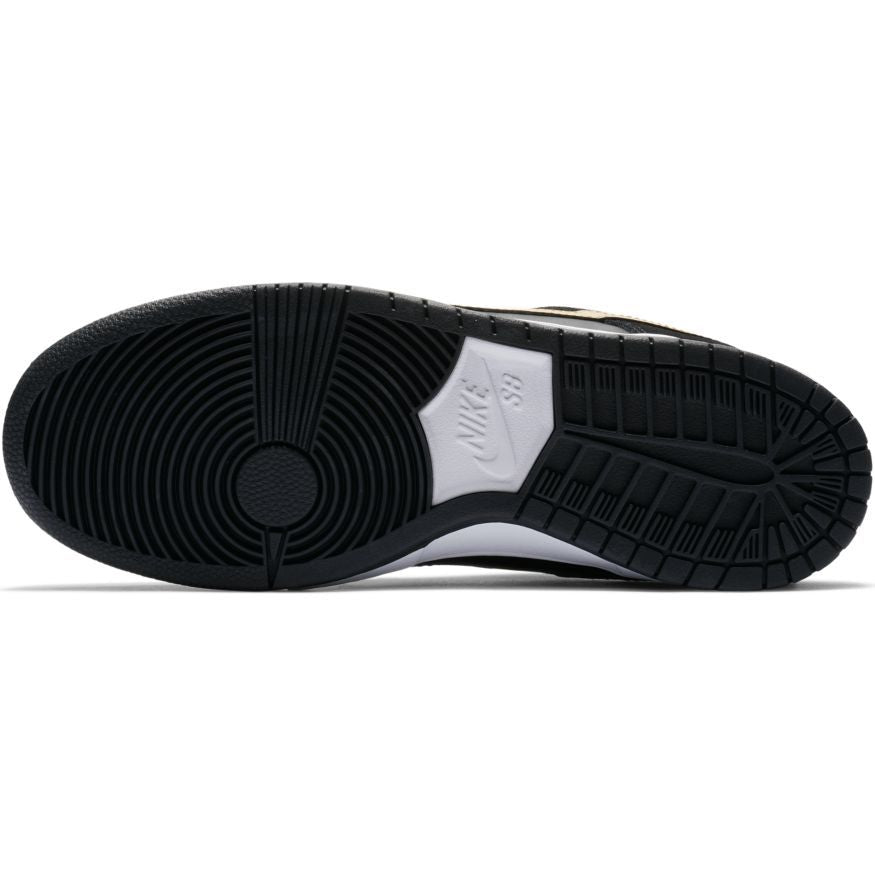 Nike SB Dunk Low Pro Skate Shoe - Black/Metallic Gold - White