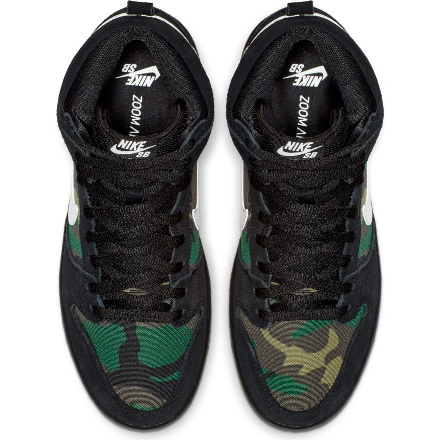 Nike SB Dunk High Pro Skateboard Shoes - Black/White - Iguana - Baroque Brown