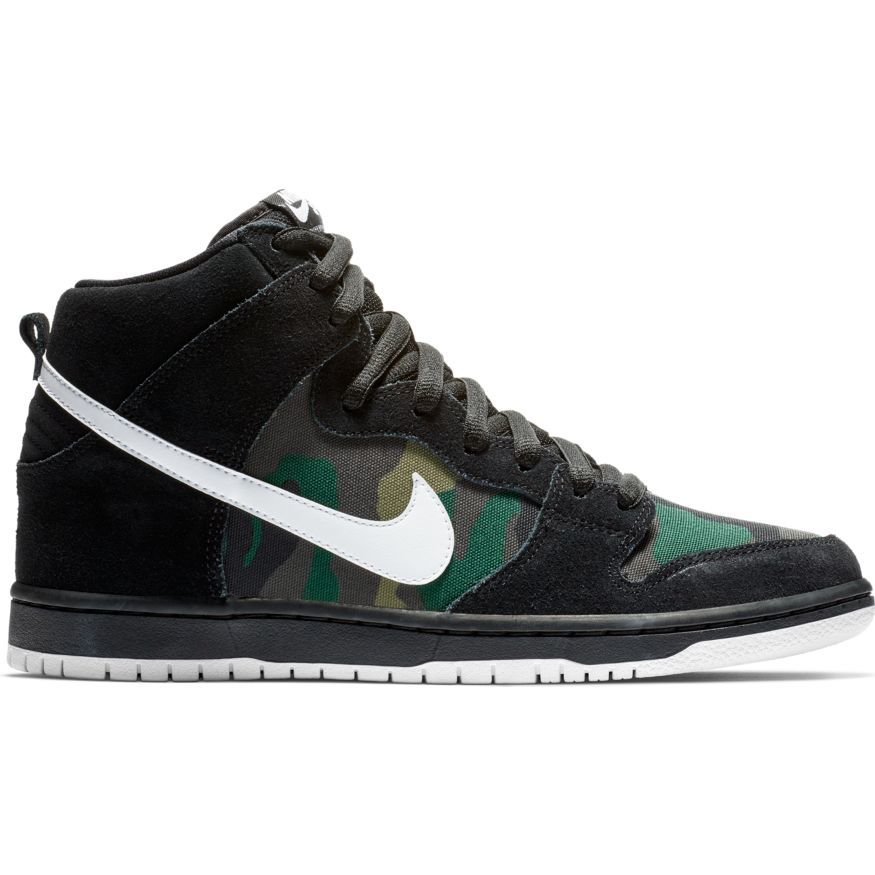Nike SB Dunk High Pro Skateboard Shoes - Black/White - Iguana - Baroque Brown