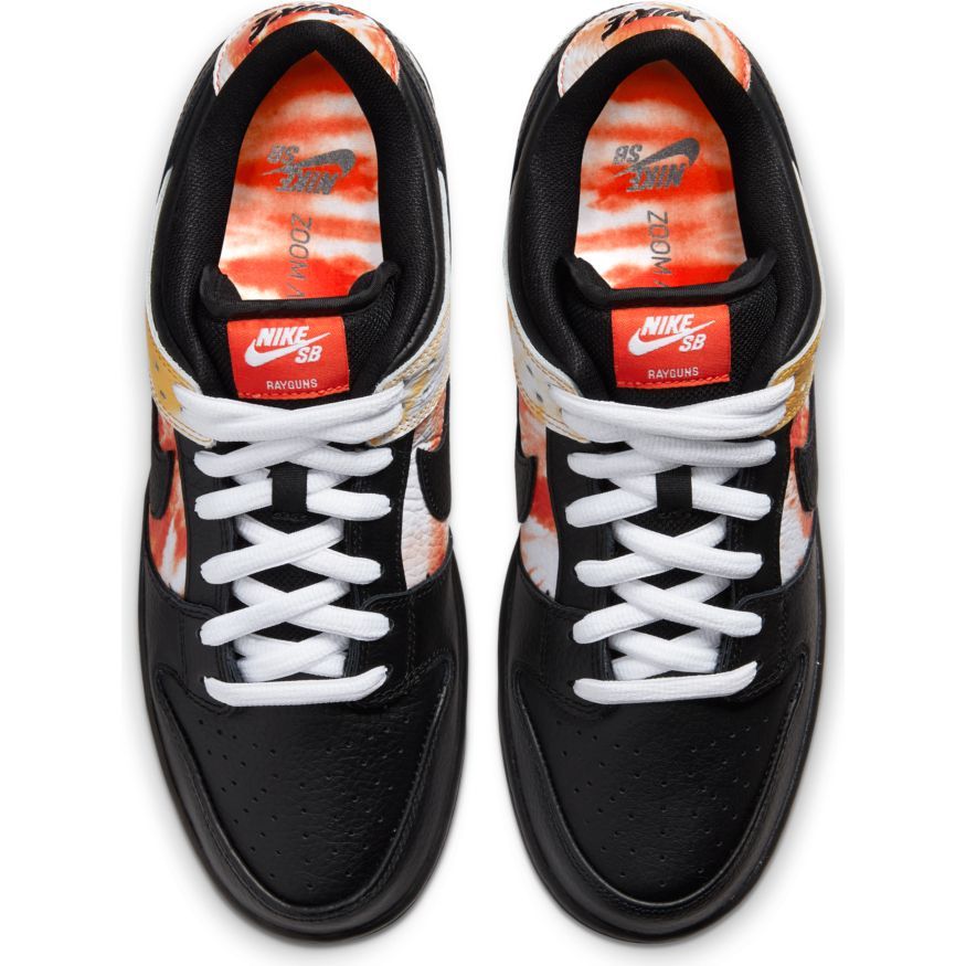 Nike SB Dunk Low Pro QS Tie Dye Raygun Skate Shoes - Black/Black-Orange Flash