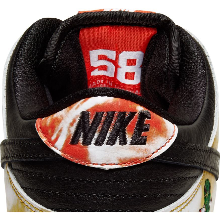 Nike SB Dunk Low Pro QS Tie Dye Raygun Skate Shoes - Black/Black-Orange Flash