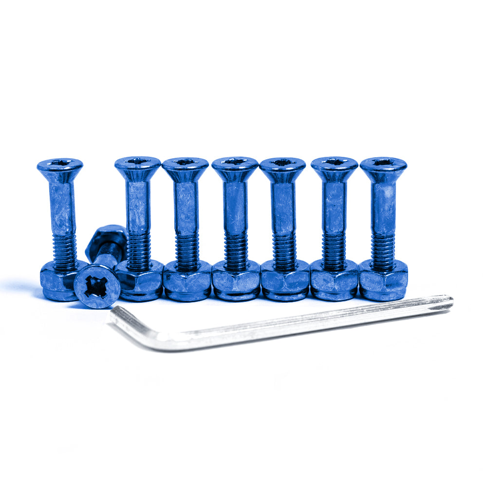 Blue Combo Phillips or Allen Skateboard Hardware