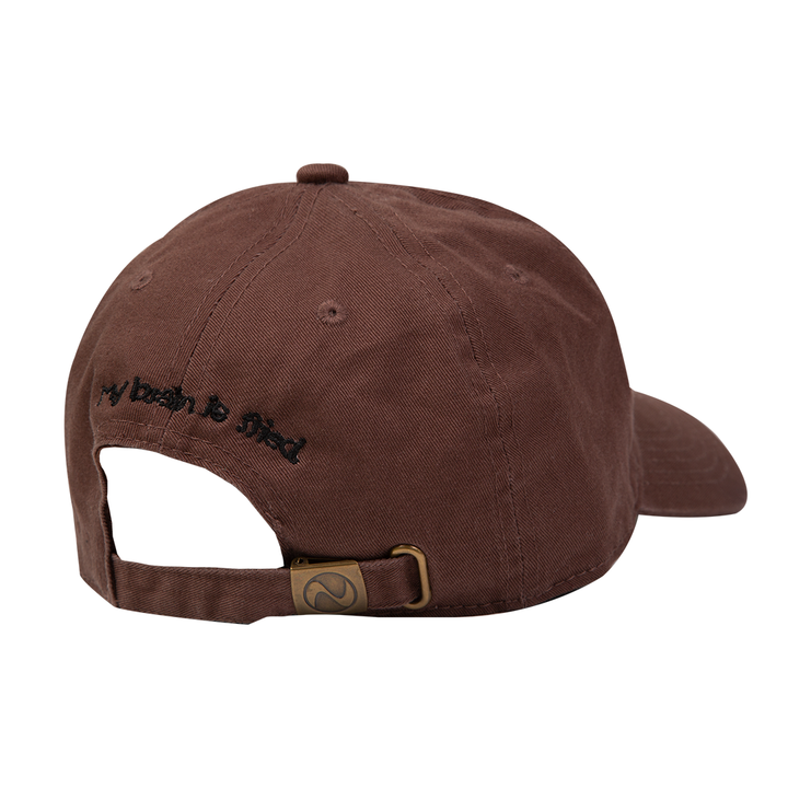 Brown My Brain is Fried Frog Skateboard Hat Back