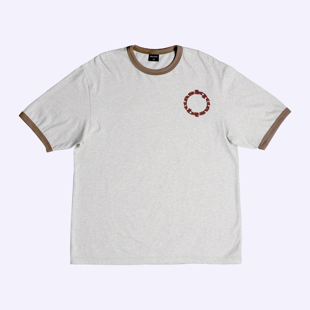 Ash Grey Calico Ringer Quasi Skateboards T-Shirt