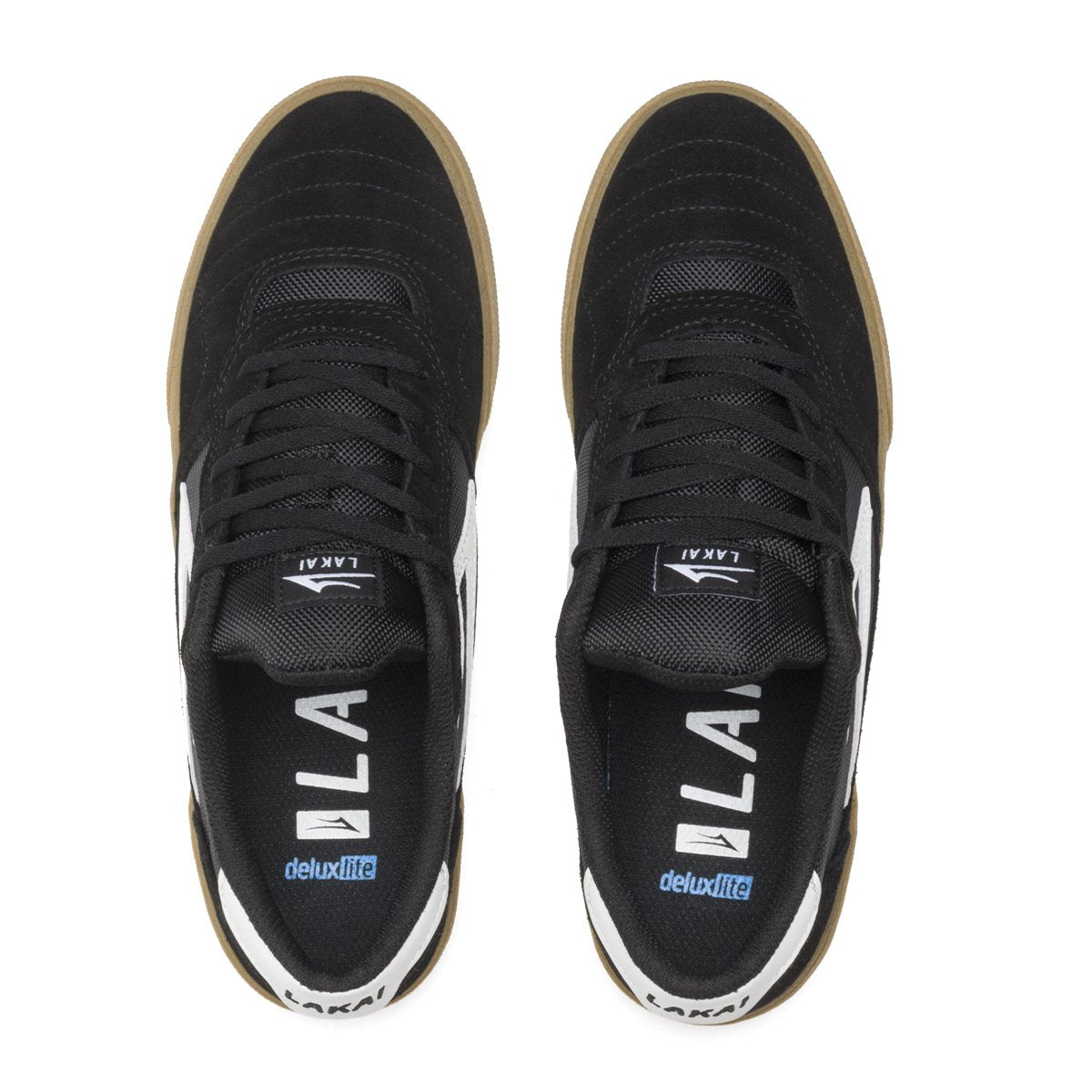 Black/Gum Cambridge Lakai Skateboarding Shoe Top