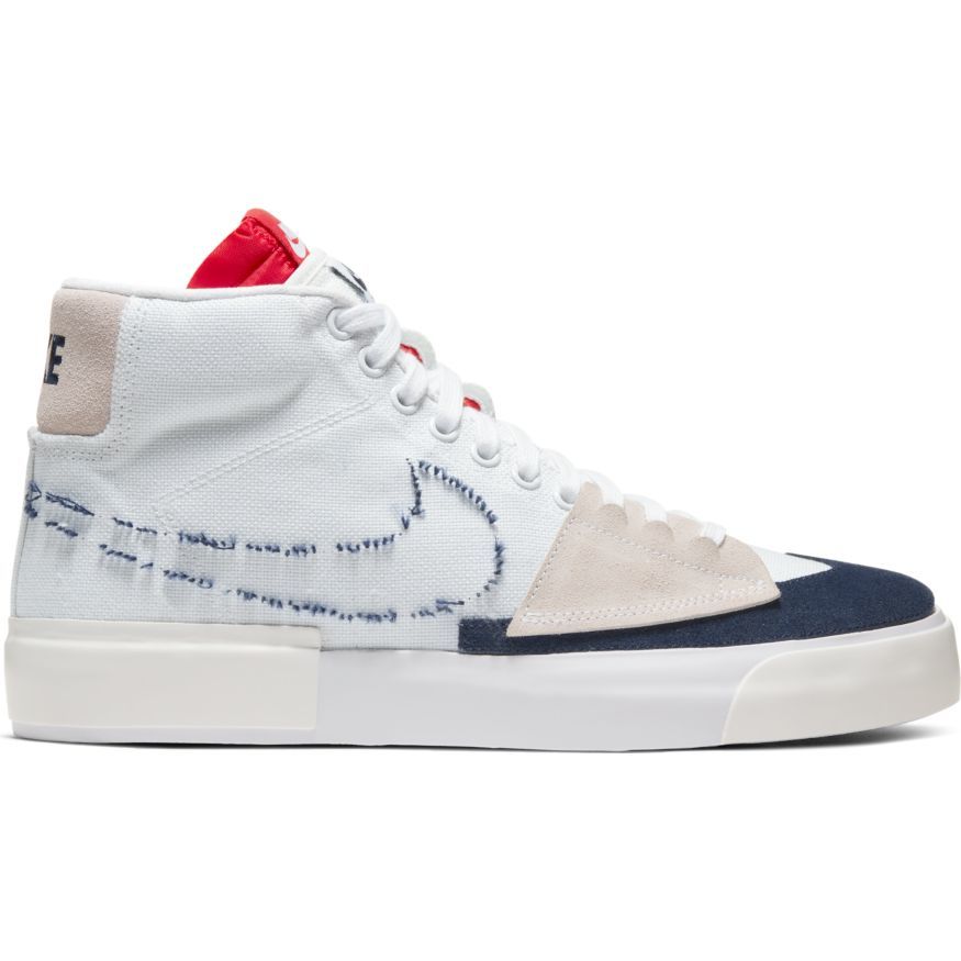 Nike SB Zoom Blazer Mid Edge Skateboarding Shoe White Midnight Navy