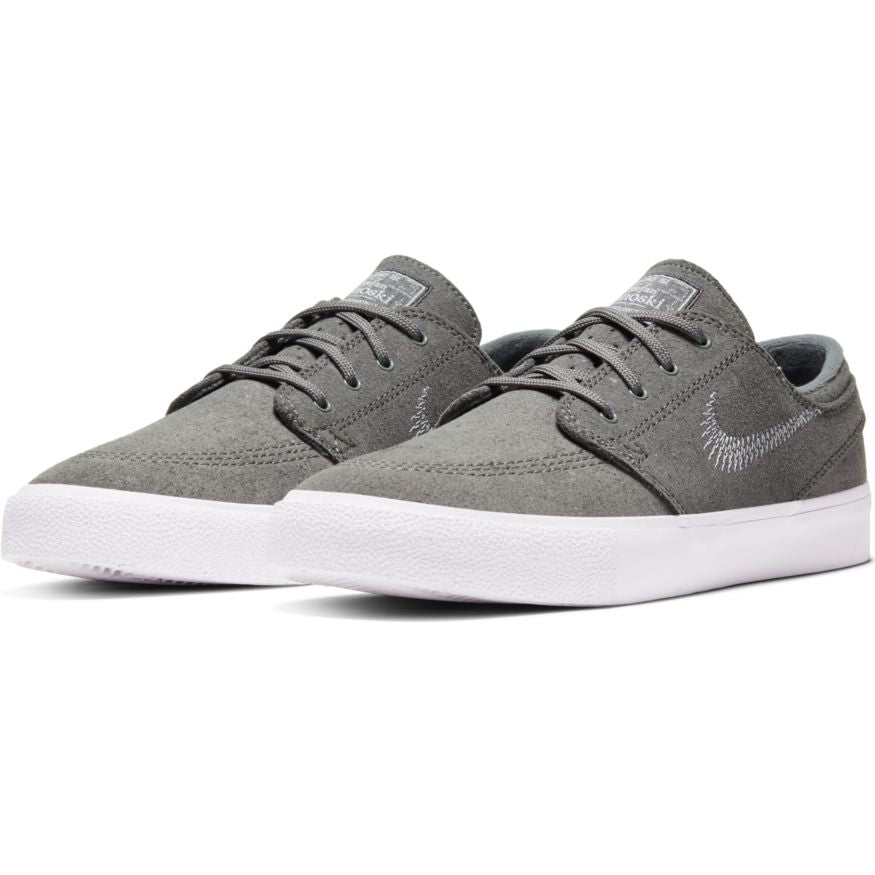 Grey Flyleather Stefan Janoski Remastered Nike SB Skateboarding Shoe Front
