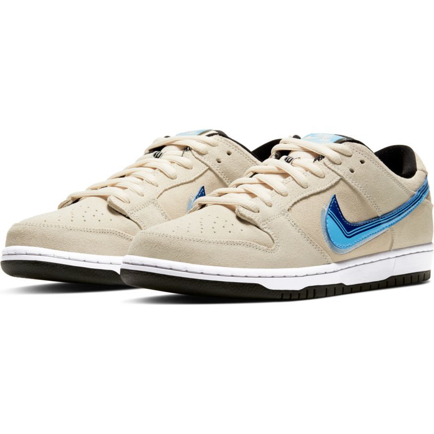 Nike SB Truck It Dunk Low Pro Skate Shoe - Light Cream/Deep Royal Blue