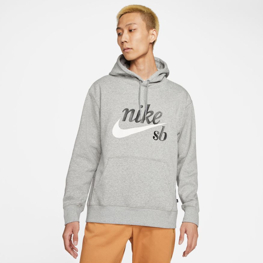 Dark Grey Heather Skate Logo Nike SB Hoodie