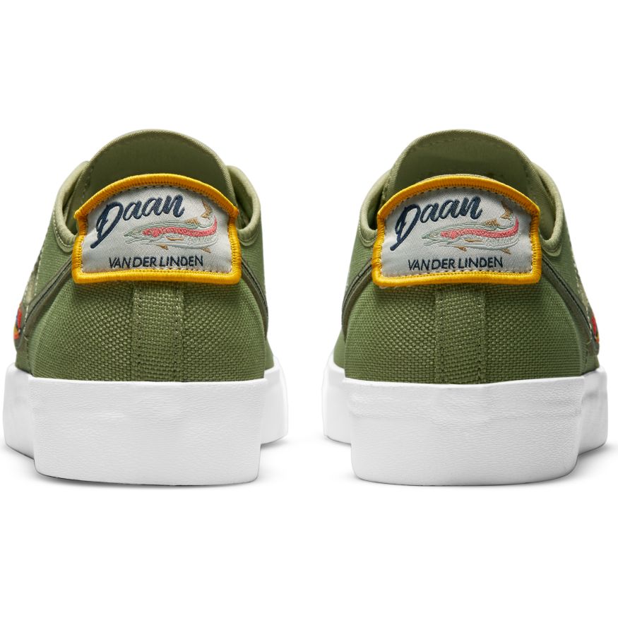 Dusty Olive Daan VanderLinden BLZR Court Nike SB Skateboarding Shoe Back