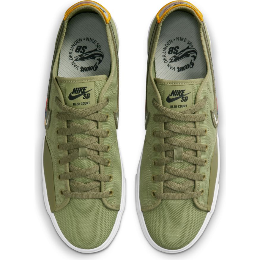 Dusty Olive Daan VanderLinden BLZR Court Nike SB Skateboarding Shoe Top
